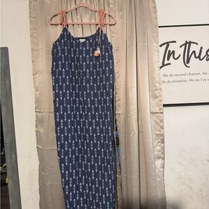 Blue Patterned Maxi Dress